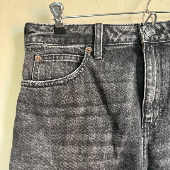 Free People Fringe Fray Western Black Mini Distressed Denim Skirt Women Size 28 - Picture 7 of 14